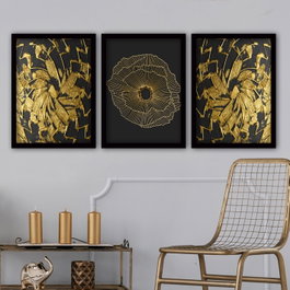 Wallity Cuadro Decorativo Enmarcado Desconocido de 3 Piezas
